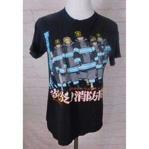 Fire Force Anime T Shirt Small Black Graphic Tee Tokyo Firefighter Squad